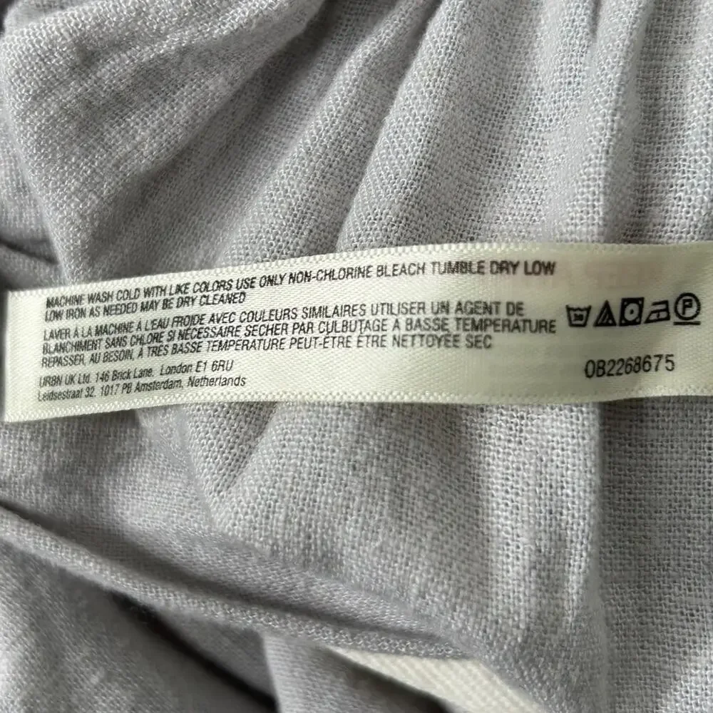 Free People Free-Est Linen Blend Jogger Pants Tie Waist Small Grey